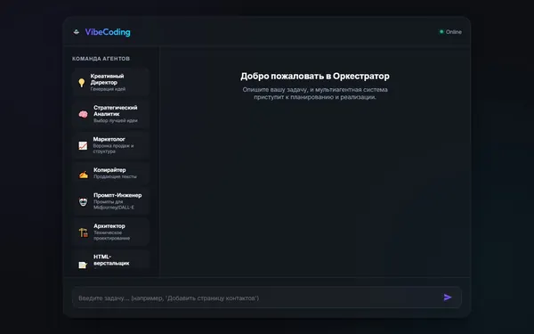 Панель собственных агентов сборки сайтов