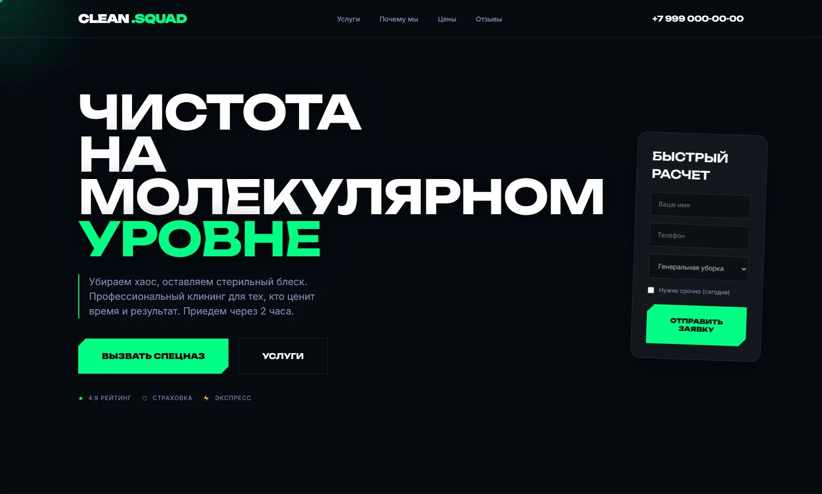 Пример лендинга из портфолио WEB CRAFT, работа 4